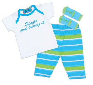 Single & Loving It" 3 Pc Set Newborn 0-6M