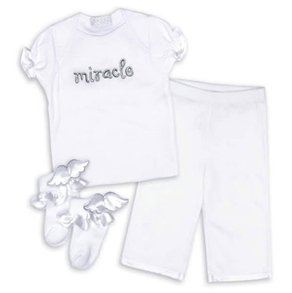 Mud Pie Angel Bebe Miracle Clothing Set 0-6M