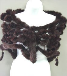 Brown Rabbit Fur Shawl