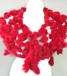 Red Rabbit Fur Shawl 1000FUR
