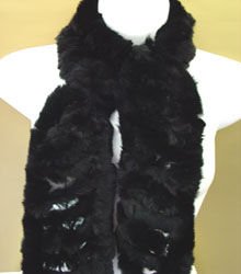 Black Rabbit Fur Muffler Scarf
