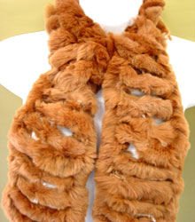 Camel Rabbit Fur Muffler Scarf 1SFB1658