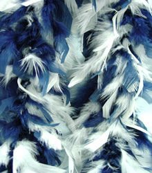 Navy Blue & White Feather BOA