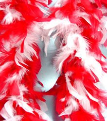 Red & White Feather BOA