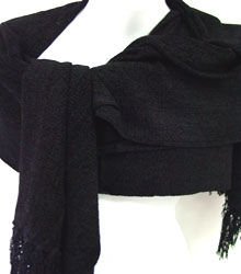 Black Chenille Feel Shawl