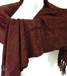 Brown Chenille Feel Shawl