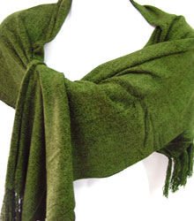 Hunter Green Chenille Feel Shawl