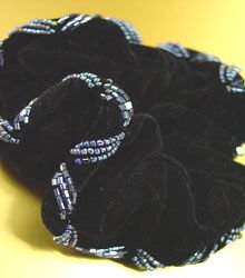 Black Velvet Beaded Scruncy 1HA3002799
