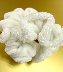 White Velvet Beaded Scruncy 1HA3002800