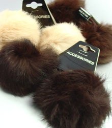 12 Assorted Color Rabbit Fur Ponytail Holders 1HA4004665