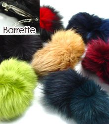 12 Rabbit Fur Hair Barrettes 1HA4005440