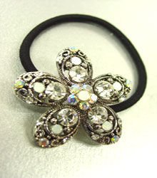 Clear Flower Crystal Ponytail Holder 1HA2520217