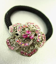 Pink Rose Ponytail Holder 1HA2520225