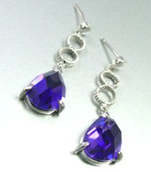 Purple Crystals Sterling Silver Earrings 1E4007079