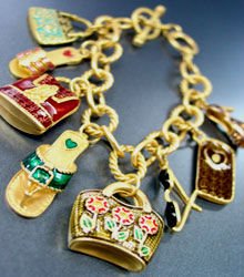Mat Gold Colorful Charms Bracelet 1B2384057