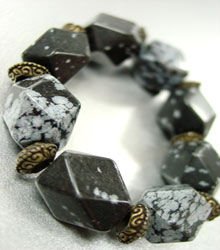 Natural Grey Black Stones Bracelet 1B0385232