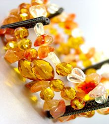 Natural Brown Stones Stretch Bracelet 1B0674555