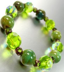 Green Glass Ceramic Beads Bracelet 1B1130758