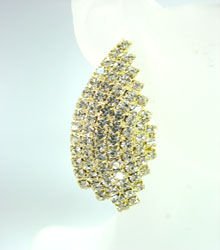 Gold Rhinestone Crystals Earrings 1E4001603