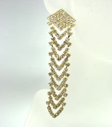 Gold Rhinestone Crystals Dangle Earrings 1E4004295
