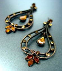 Antique Brown Crystals Earrings 1E0805667