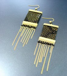 Gold Faux Snake Dangle Earrings 1E2916060