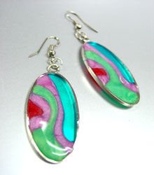 Colorful Resin Dangle Earrings 1E400392B