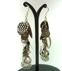 Antique Silver Dangle Charms Earrings 1E1252502