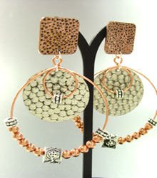 Copper Multi Antique Hoop Earrings 1E2916066