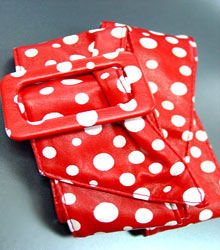 Red White Polka Dots Buckle Wrap Belt 1BTB0012433