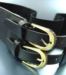 Black Double Buckle Elastic Wrap Belt 1BTB1340626
