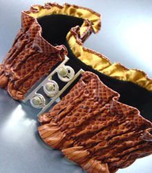 Brown Snake Skin Ruffles Stretch Belt 1BTB1340703