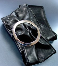 Black Large Silver Buckle Wrap Belt 1BTB261728L