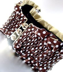Bronze White Polka Dots Ruffle Wrap Belt 1BTB103LR