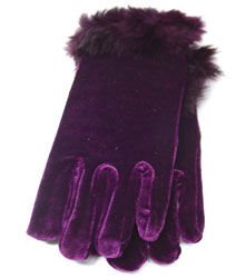 Purple Velvet Rabbit Fur Glove 1GLOVE2974