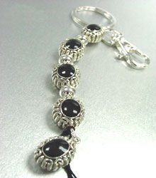 Black Epoxy Oval Key Chain Purse Charm 1KC132666