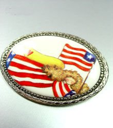 Colorful Porcelian Angel Brooch Pin USA 1BP1776