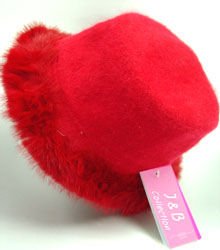 Red Angora with Rabbit Fur Trim Fashion Hat 10H400205