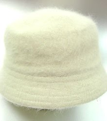 Winter White Angora Rabbit Fur Bucket Hat 1HTB365