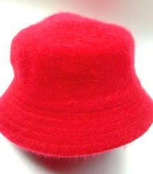 Red Angora Rabbit Fur Bucket Hat 1HTB365