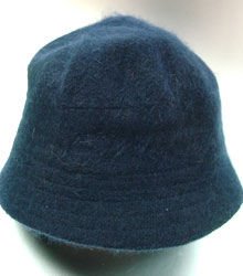 Navy Blue Angora Rabbit Fur Bucket Hat 1HTB365