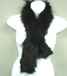 Black Genuine Fox Fur Scarf