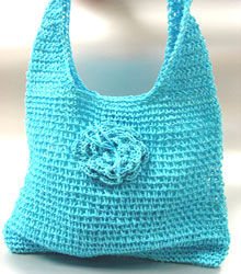 Blue Metallic Weave HoBo Satchel Bag Handbag