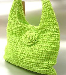 Green Metallic Weave HoBo Satchel Bag Handbag