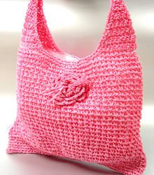 Pink Metallic Weave HoBo Satchel Bag Handbag