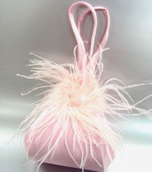 Pink Satin Fru Fru Feathers Bag Handbag 1310