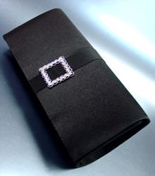Black Satin Square Crystals Fashion Bag Handbag 131292