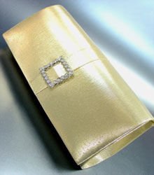 Gold Satin Square Crystals Fashion Bag Handbag 131292