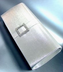 Silver Satin Square Crystals Fashion Bag Handbag 131292