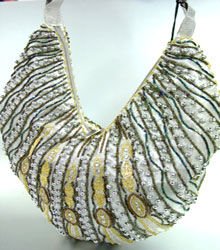 Silver Metallic Llame Beads Handbag 137024